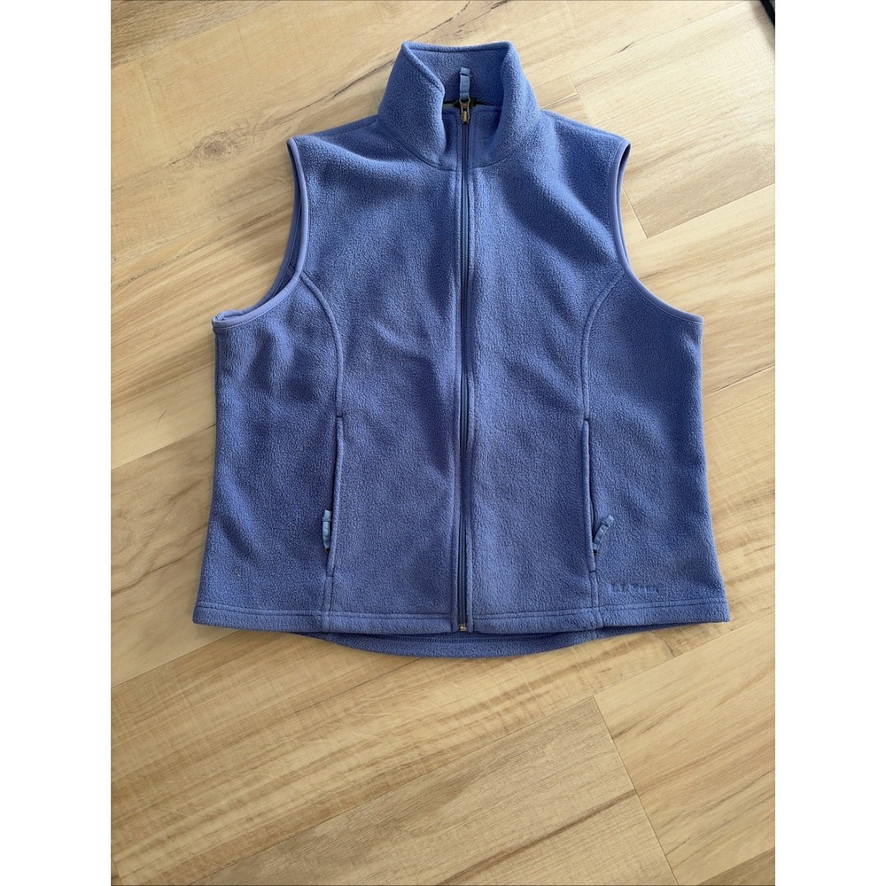 LLBean Women Full Zip Polartec Fleece Vest Blue, Large